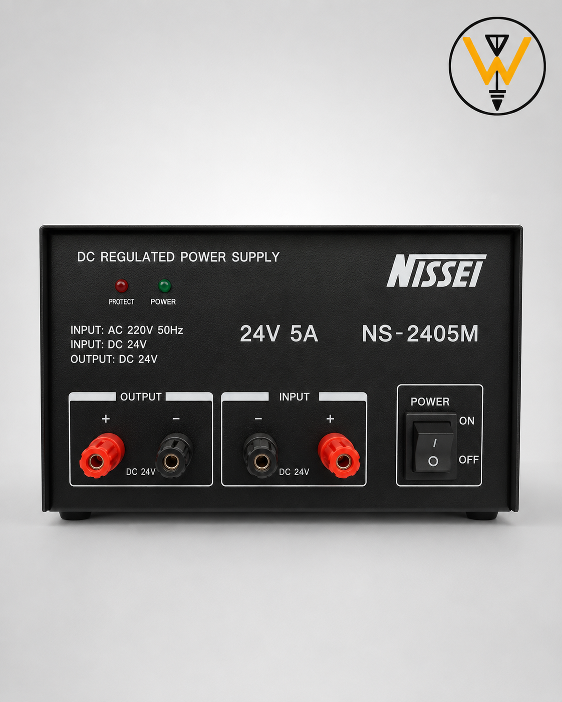 NISSEI NS-2405M PSU (TRANSFORMER) :24VDC/5A AUTO AC/DC SWITCH 110/220VAC : EU-PLUG